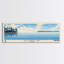 Blue Cypress Lake Florida Framed Canvas Print, Panoramic Wall Art, Midcentury Modern, Pop Art, Travel Poster, Scenic Living Room Art, Lake House Decor