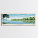 Blue Springs Lake Missouri Framed Canvas Print, Panoramic Wall Art, Midcentury Modern, Pop Art, Travel Poster, Scenic Living Room Art, Lake House Decor