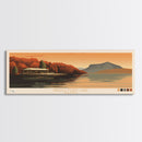 Greers Ferry Lake Arkansas Framed Canvas Print, Panoramic Wall Art, Midcentury Modern, Pop Art, Living Room Decor, Travel Poster, Artistic Decor