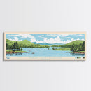 Harlan County Reservoir Nebraska Framed Canvas Print, Panoramic Art, Midcentury Modern, Pop Art, Bedroom Decor, Travel Poster, Nature Art, Home Decor