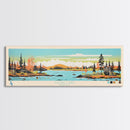 Kasba Lake Nunavut Framed Canvas Print, Panoramic Wall Art, Midcentury Modern, Pop Art, Bedroom Decor, Travel Poster, Home Decor