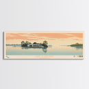 Lake Claiborne Louisiana Framed Canvas Print, Panoramic Wall Art, Midcentury Modern, Pop Art, Bedroom Decor, Travel Poster, Living Room Art