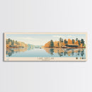 Lake Sinclair Georgia Framed Canvas Print, Panoramic Wall Art, Midcentury Modern, Pop Art, Living Room Decor, Travel Poster, Lake House Art