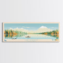 Lake Tewaukon North Dakota Framed Canvas Print, Panoramic Wall Art, Midcentury Modern, Pop Art, Living Room Decor, Travel Poster, Lake House Art