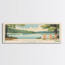 Pomme de Terre Lake, Missouri Framed Canvas Print, Living Room Art, Midcentury Modern, Pop Art, Panoramic Travel Poster, Wall Decor