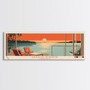 Saugatuck Reservoir, Connecticut Framed Canvas Print, Panoramic Travel Poster, Midcentury Modern Art, Home Decor, Pop Art, Wall Decoration