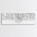 Panoramic Minneapolis City Map, Minnesota Art, Map Print, Minimalist Wall Art, Canvas Art, Housewarming Gift, Street Map Art, Closing Gift