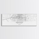 Panoramic Springfield City Map, Missouri Art, Map Print, Minimalist Wall Art, Canvas Art, Housewarming Gift, Street Map Art, Closing Gift