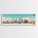 Sao Paulo, Brazil Panoramic Travel Poster Canvas Print, Sao Paulo, Brazil Painting, Brazil Art, Sao Paulo Panoramic Travel Art, Travel Painting