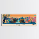 Ahmedabad, India Panoramic Canvas Print, Ahmedabad, India Painting, India Art, Ahmedabad Travel Poster, Travel Art, Vacation Gift