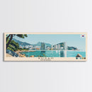 Busan, South Korea Panoramic Canvas Print, Busan, South Korea Painting, South Korea Art, Busan Travel Poster, Travel Art, Guest Room Painting