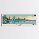 Perth, Australia Panoramic Canvas Print, Perth, Australia Painting, Australia Art, Perth Travel Poster, Travel Art, Vacation Gift