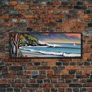 Abstract Beach Canvas Art Print, Sea, Ocean, Seascape, Nature, Waves, Beach House Art, Wall Decor, Panoramic, Wall Art, Canvas Print
