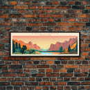 Kings Canyon National Park, Panoramic California Travel Art, National Park Print, Minimalist Travel Art, Midcentury Modern Style Landscape