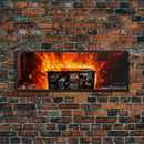 This Is Fine, It's Just A Dumpster Fire, Funny Wall Art, Framed Canvas Print