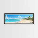 Grace Bay, Turks and Caicos Islands Panoramic Beach Print, Vacation Gift, Turks and Caicos Islands Wall Art, Framed Canvas Print, Framed Beach Painting