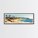 Mancora, Peru Panoramic Beach Print, Vacation Gift, Peru Wall Art, Framed Canvas Print, Framed Beach Painting