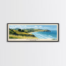 Moeraki, New Zealand Panoramic Beach Print, Vacation Gift, New Zealand Wall Art, Framed Canvas Print, Framed Beach Painting