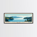 Orcas Island, Washington Panoramic Beach Print, Vacation Gift, Washington Wall Art, Framed Canvas Print, Framed Beach Painting