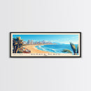 Reñaca beach, Chile Panoramic Print, Vacation Gift, Chile Wall Art, Beach Painting, Beach Decor, Large Wall Art, Wood Frame Art