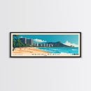 Waikiki Beach, Oahu Panoramic Beach Print, Vacation Gift, Oahu Wall Art, Beach Painting, Beach Decor, Beach Painting