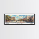 Columbia South Carolina Panoramic Watercolor Painting Framed Canvas Print, Travel Poster Art, Urban Cityscape, Living Room Decor, Wall Hanging, Office Art, Southern Charm Gift