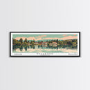 Bellevue Washington Panoramic Painting, Mid Century Modern Framed Canvas Print, Retro Pop Art Travel Poster, Office Wall Art, City Print
