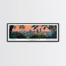 Louisville Kentucky Panoramic Painting, Mid Century Modern Framed Canvas Print, Retro Pop Art Travel Poster, Home Decor