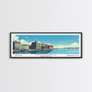 Providence Rhode Island Panoramic Wall Art, Mid Century Modern Framed Canvas Print, Retro Pop Art Travel Poster, City Art, Office Wall Decor, Living Room Art