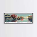 Cape Coral Florida Panoramic Painting, Framed Canvas Print, Mid Century Modern Wall Art, Retro Pop Art Travel Poster, Home Decor, City Art