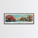 Pembroke Pines Florida Panoramic Wall Art, Mid Century Modern Framed Canvas Print, Retro Pop Art Travel Poster, Office Decor, Living Room Art