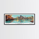 Pittsburgh Pennsylvania Panoramic Wall Art, Mid Century Modern Framed Canvas Print, Retro Pop Art Travel Poster, Office Decor, Gift Idea