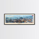 Celje Slovenia Panoramic Travel Poster, Framed Canvas Print or Metal Wall Art, Travel Art, Home Decor, Panoramic Painting, Midcentury Art