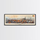 Charleroi Belgium Travel Print Wall Art, Panoramic City Art, Travel Art, Wall Decor, Vacation Gift, Framed Canvas Print Or Metal Art