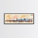 Florence Italy Panoramic Travel Poster, Framed Canvas Print or Metal Wall Art, Travel Art, Home Decor, Panoramic Painting, Midcentury Art
