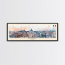 Rome Italy Travel Print Wall Art, Panoramic City Art, Travel Art, Wall Decor, Vacation Gift, Framed Canvas Print Or Metal Art
