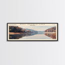 Bull Shoals Lake Arkansas Framed Canvas Print, Lake House Art, Panoramic Wall Art, Travel Poster, Rustic Lake Painting, Home Decor