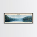Crab Orchard Lake Illinois Framed Canvas Print, Lake House Art, Panoramic Wide Art, Travel Poster, Modern Lake Painting, Nature Art