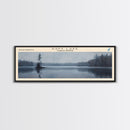 Davy Lake Framed Canvas Print, Lake House Decor, Panoramic Wall Art, Travel Poster, Rustic Lake Painting, Home Decor