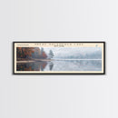 Great Sacandaga Lake Framed Canvas Print, Lake House Art, Panoramic Wall Art, Travel Poster, Serene Lake Painting, Home Decor