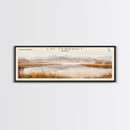 Lac Fairbault Framed Canvas Print, Panoramic Lake House Decor, Wall Art, Travel Poster, Beautiful Lake Painting, Home Decor