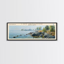 Lake Metigoshe North Dakota Framed Canvas Print, Lake House Decor, Panoramic Wall Art, Travel Poster, Serene Landscape Painting, Living Room Decor