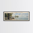 Lake Sam Rayburn, Boho Art, Serene Landscape, Travel Poster Art, Wall Art, Home Decor, Nature Scene, Lake Painting, Minimalist Art, Rustic Art, Travel Print, Framed Canvas Print, Lake House Decor, Panoramic Print