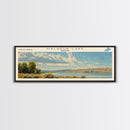 Malheur Lake Framed Canvas Print, Lake House Decor, Panoramic Wall Art, Travel Poster, Landscape Painting, Contemporary Art