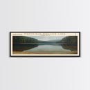 Mistassini Lake Framed Canvas Print, Lake House Decor, Panoramic Wall Art, Travel Poster, Beautiful Landscape Painting, Living Room Decor