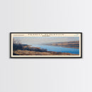Merritt Reservoir Nebraska Framed Canvas Print, Lake House Decor, Panoramic Wall Art, Travel Poster, Beautiful Landscape Painting, Modern Art