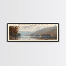 Monksville Reservoir New Jersey Framed Canvas Print, Lake House Decor, Panoramic Wall Art, Travel Poster, Landscape Painting, Bedroom Decor