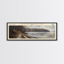 Palisades Reservoir Idaho Framed Canvas Print, Lake House Decor, Panoramic Travel Poster, Landscape Painting, Bedroom Decor