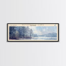 Petenwell Lake Wisconsin Framed Canvas Print, Lake House Decor, Panoramic Travel Poster, Landscape Painting, Modern Art