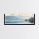 Robert S. Kerr Reservoir Framed Canvas Print, Lake House Decor, Panoramic Wall Art, Travel Poster, Beautiful Landscape Painting, Living Room Decor